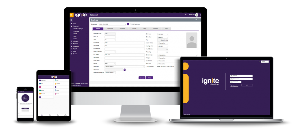 Ignite Screenshot Mockup All-in-one HRMS System Ignite